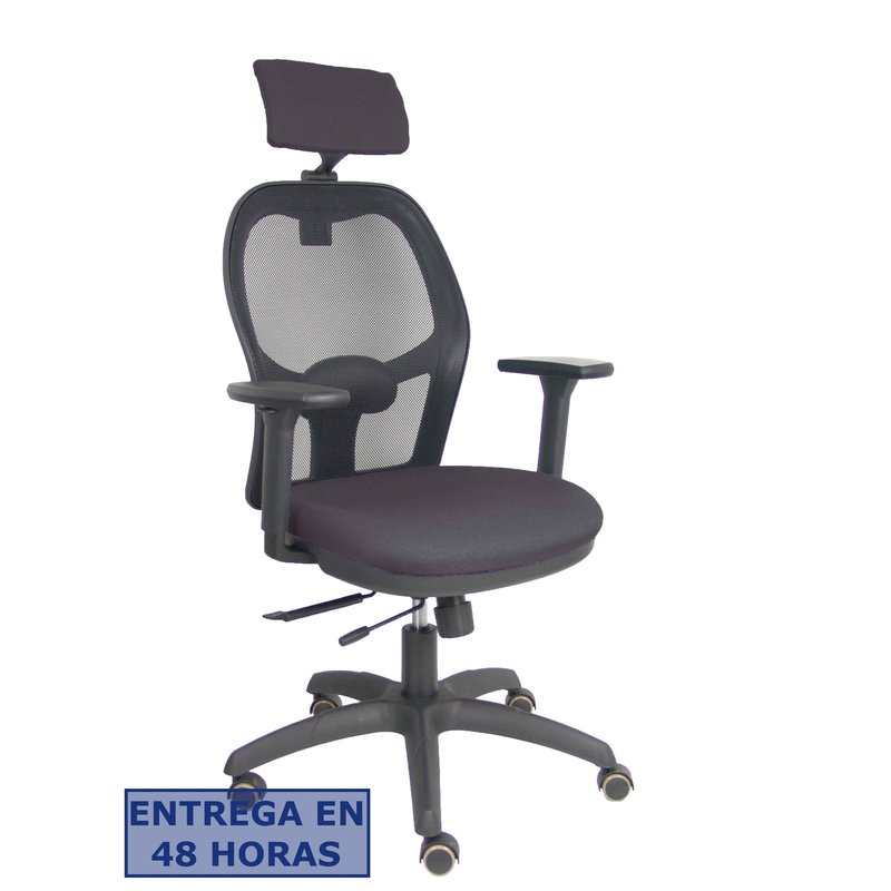 PIQUERAS Y CRESPO Silla Jorquera traslack malla negra asiento bali gris oscuro brazos 3D cabecero regulable PIQUERAS Y CRESPO Silla Jorquera traslack malla negra asiento bali gris oscuro brazos 3D cabecero regulable