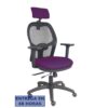 PIQUERAS Y CRESPO Silla Jorquera traslack malla negra asiento bali morado brazos 3D cabecero regulable