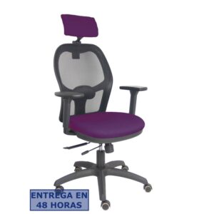 PIQUERAS Y CRESPO Silla Jorquera traslack malla negra asiento bali morado brazos 3D cabecero regulable