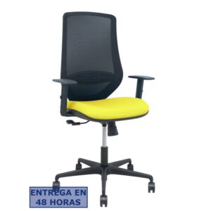 PIQUERAS Y CRESPO Silla Mardos sincro malla negra bali amarillo brazo regulable