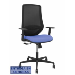 PIQUERAS Y CRESPO Silla Mardos sincro malla negra bali azul claro brazo regulable