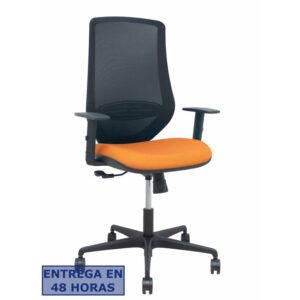 PIQUERAS Y CRESPO Silla Mardos sincro malla negra bali naranja brazo regulable