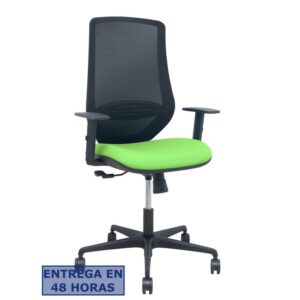 PIQUERAS Y CRESPO Silla Mardos sincro malla negra bali pistacho brazo regulable