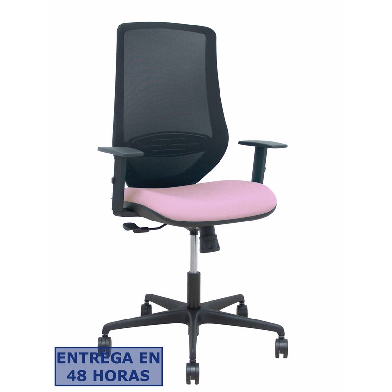 PIQUERAS Y CRESPO Silla Mardos sincro malla negra bali rosa brazo regulable PIQUERAS Y CRESPO Silla Mardos sincro malla negra bali rosa brazo regulable