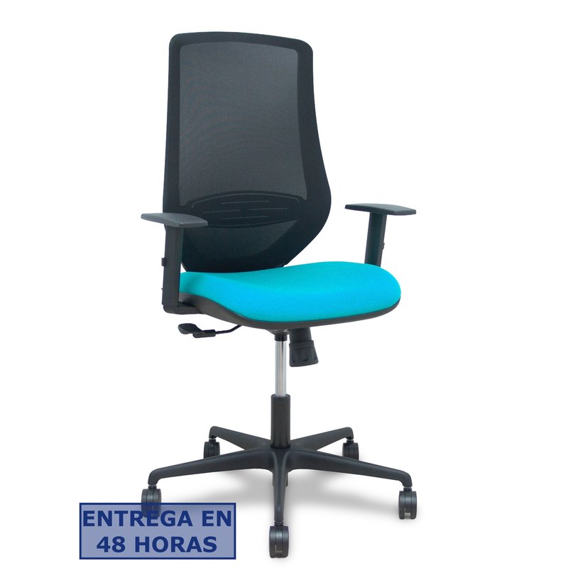 PIQUERAS Y CRESPO Silla Mardos sincro malla negra bali turquesa brazo regulable