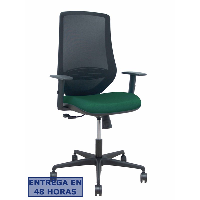 PIQUERAS Y CRESPO Silla Mardos sincro malla negra bali verde botella brazo regulable