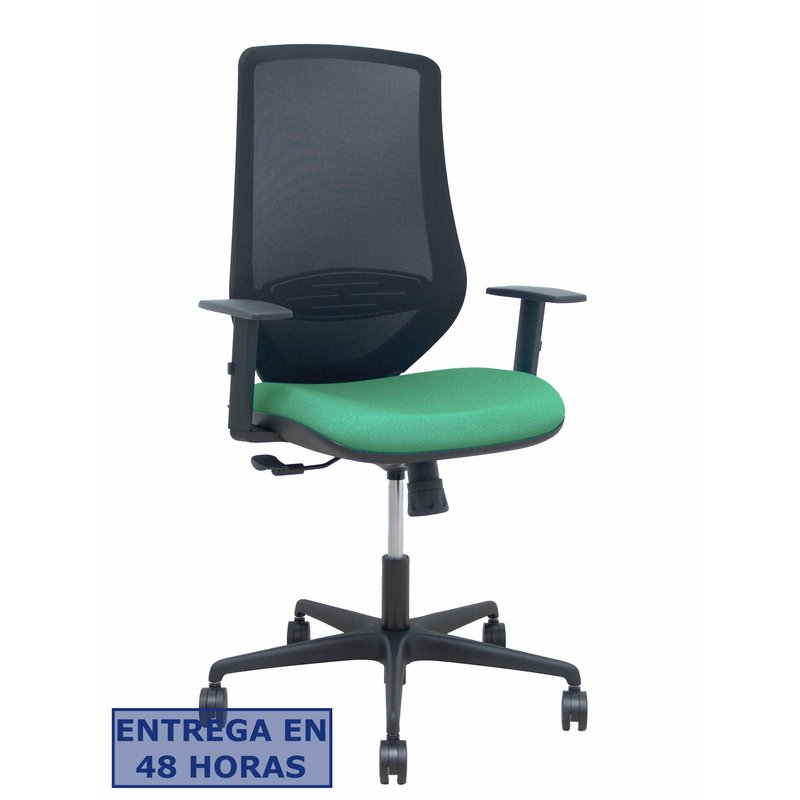 PIQUERAS Y CRESPO Silla Mardos sincro malla negra bali verde esmeralda brazo regulable