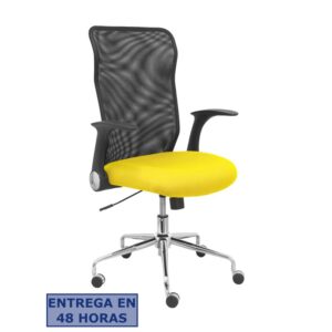 PIQUERAS Y CRESPO Silla Minaya respaldo malla negro asiento bali amarillo