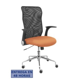 PIQUERAS Y CRESPO Silla Minaya respaldo malla negro asiento bali marron