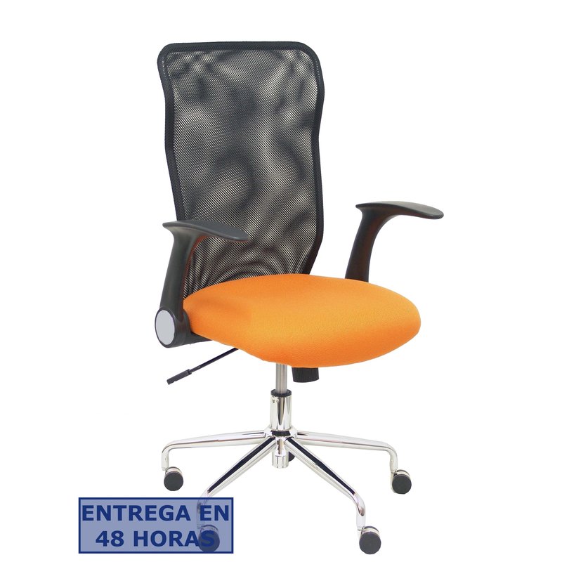 PIQUERAS Y CRESPO Silla Minaya respaldo malla negro asiento bali naranja