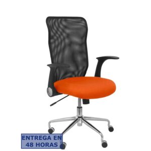 PIQUERAS Y CRESPO Silla Minaya respaldo malla negro asiento bali naranja oscuro