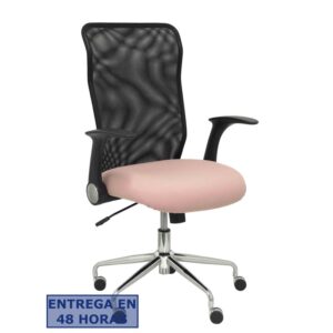 PIQUERAS Y CRESPO Silla Minaya respaldo malla negro asiento bali rosa palido