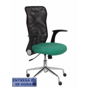 PIQUERAS Y CRESPO Silla Minaya respaldo malla negro asiento bali verde esmeralda