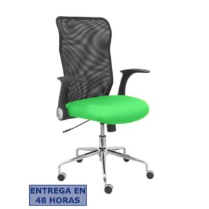 PIQUERAS Y CRESPO Silla Minaya respaldo malla negro asiento bali verde pistacho