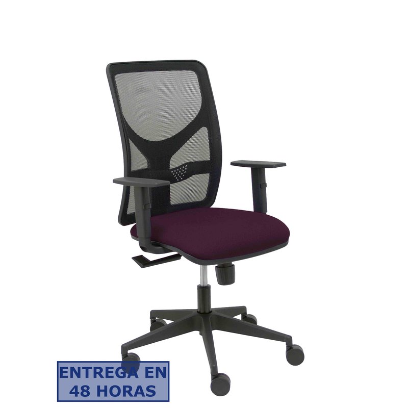 PIQUERAS Y CRESPO Silla Motilla malla negra asiento bali morado brazo regulable PIQUERAS Y CRESPO Silla Motilla malla negra asiento bali morado brazo regulable
