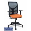 PIQUERAS Y CRESPO Silla Motilla malla negra asiento bali naranja brazo regulable ruedas 65mm