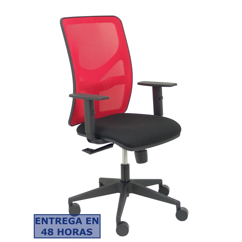 PIQUERAS Y CRESPO Silla Motilla malla roja asiento bali negro brazo regulable PIQUERAS Y CRESPO Silla Motilla malla roja asiento bali negro brazo regulable