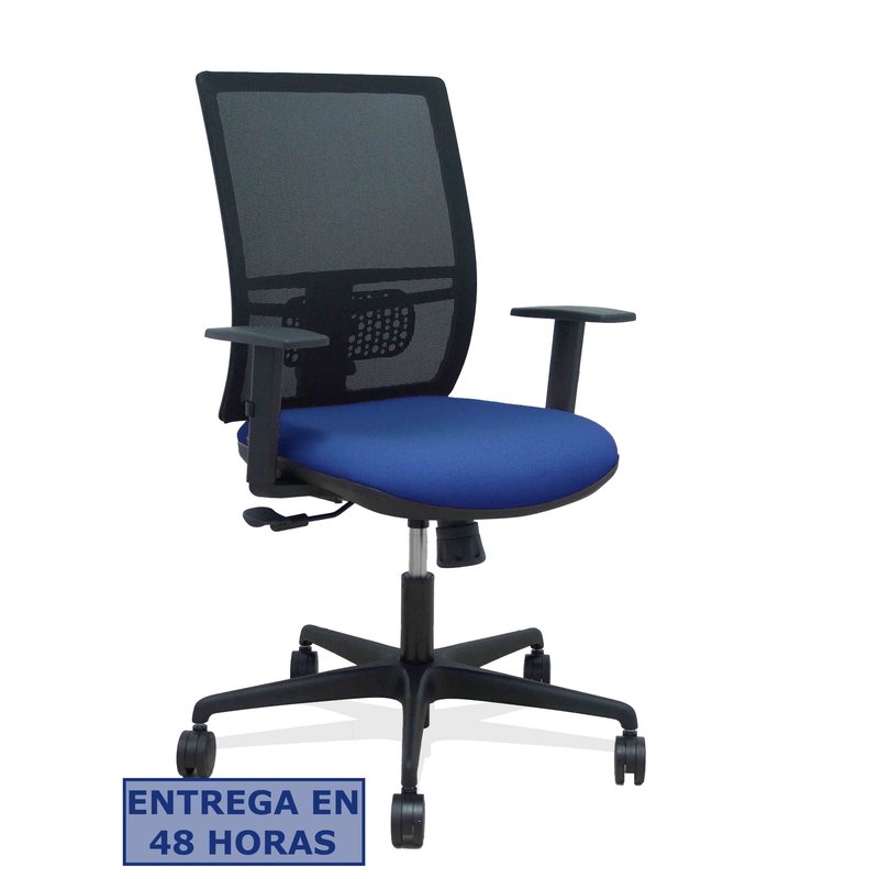 PIQUERAS Y CRESPO Silla Yunquera sincro malla negra bali azul marino brazo regulable PIQUERAS Y CRESPO Silla Yunquera sincro malla negra bali azul marino brazo regulable