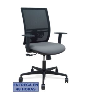 PIQUERAS Y CRESPO Silla Yunquera sincro malla negra bali gris brazo regulable