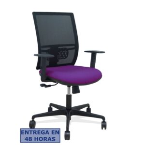 PIQUERAS Y CRESPO Silla Yunquera sincro malla negra bali morado brazo regulable