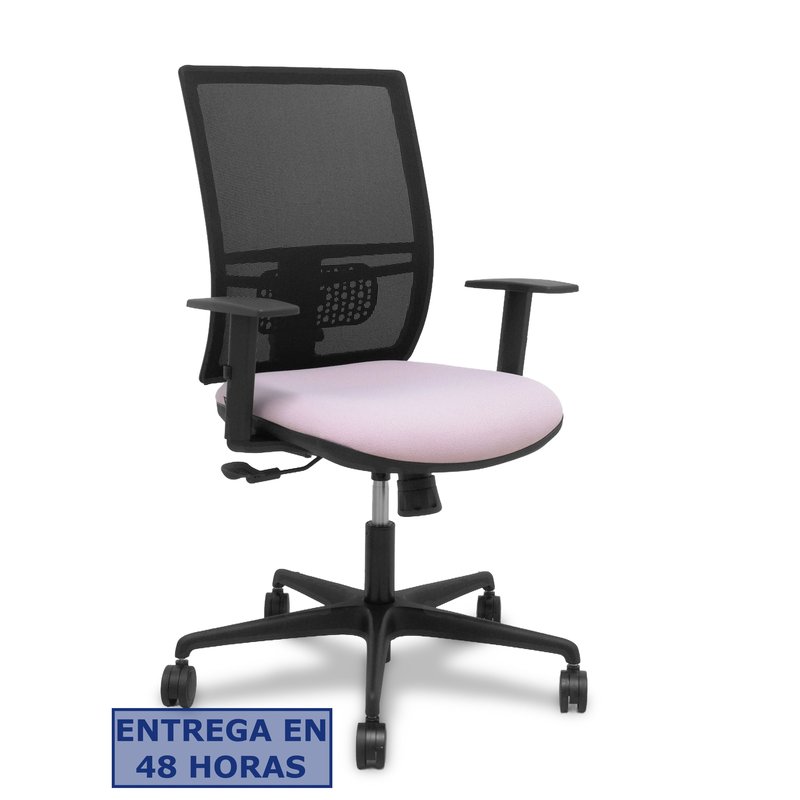 PIQUERAS Y CRESPO Silla Yunquera sincro malla negra bali rosa brazo regulable. PIQUERAS Y CRESPO Silla Yunquera sincro malla negra bali rosa brazo regulable.