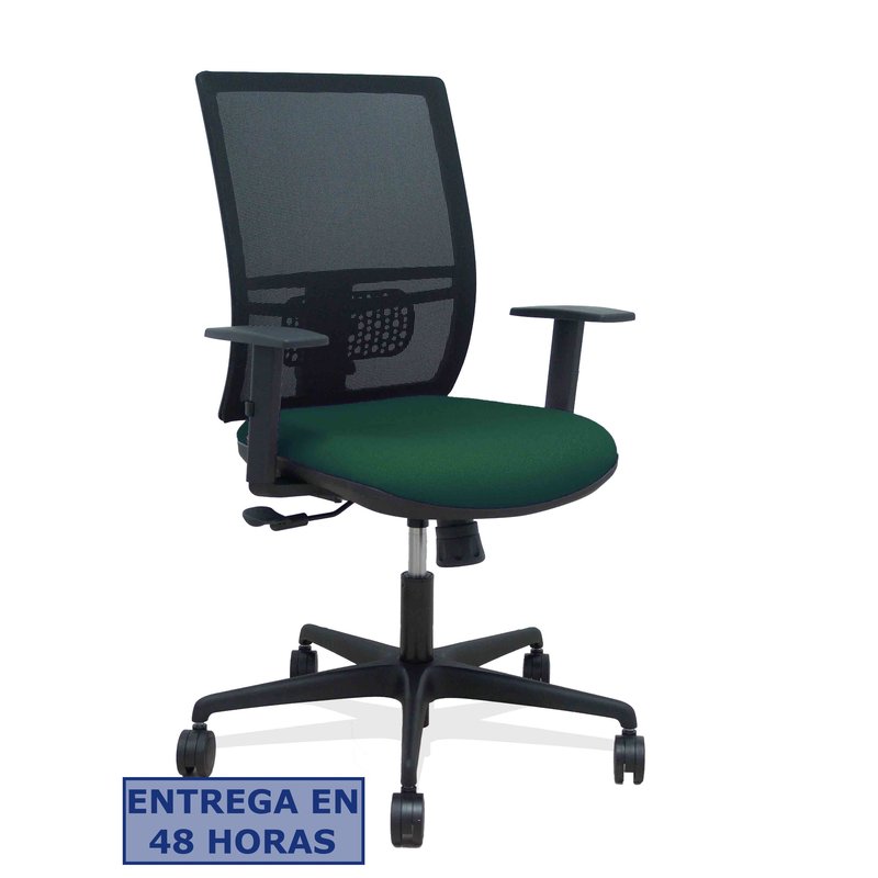 PIQUERAS Y CRESPO Silla Yunquera sincro malla negra bali verde botella brazo regulable PIQUERAS Y CRESPO Silla Yunquera sincro malla negra bali verde botella brazo regulable