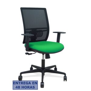 PIQUERAS Y CRESPO Silla Yunquera sincro malla negra bali verde brazo regulable