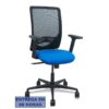 PIQUERAS Y CRESPO Silla Zulema sincro malla negra asiento bali azul brazos 2D ruedas 65mm