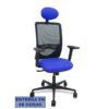 PIQUERAS Y CRESPO Silla Zulema sincro malla negra asiento bali azul brazos 2D ruedas 65mm cabecero