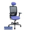 PIQUERAS Y CRESPO Silla Zulema sincro malla negra asiento bali azul claro brazos 2D ruedas 65mm cabecero