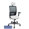PIQUERAS Y CRESPO Silla Zulema sincro malla negra asiento bali blanco brazos 2D ruedas 65mm cabecero