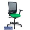PIQUERAS Y CRESPO Silla Zulema sincro malla negra asiento bali verde brazos 2D ruedas 65mm