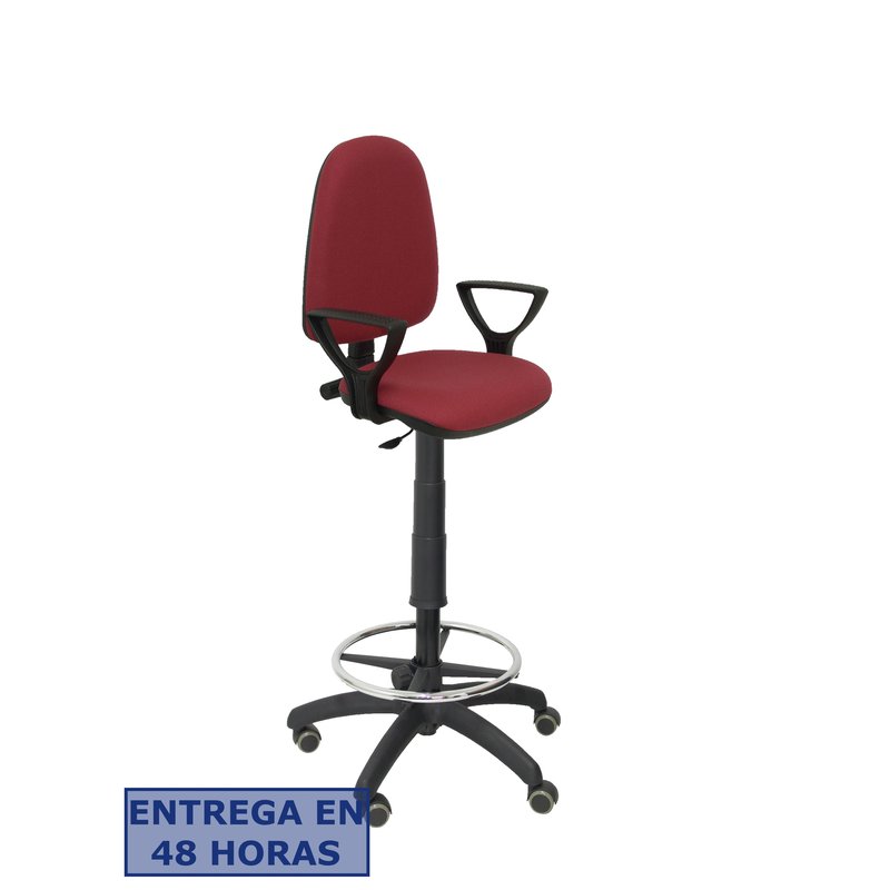 PIQUERAS Y CRESPO Taburete Aýna bali granate brazos fijos ruedas de parque