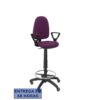 PIQUERAS Y CRESPO Taburete Aýna bali morado brazos fijos ruedas de parque