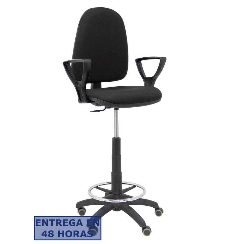 PIQUERAS Y CRESPO Taburete Aýna bali negro brazos fijos ruedas de parque