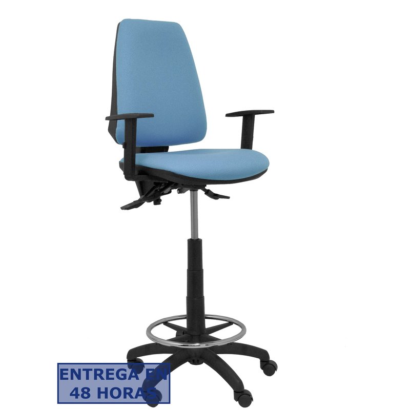 PIQUERAS Y CRESPO Taburete Elche S bali azul cielo brazos regulables