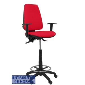 PIQUERAS Y CRESPO Taburete Elche S bali rojo brazos regulables