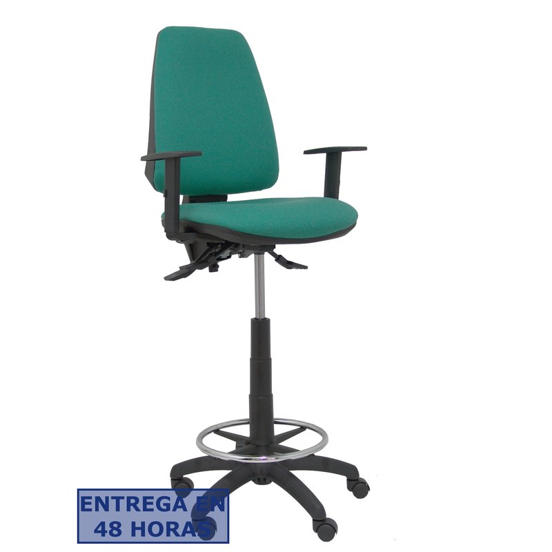 PIQUERAS Y CRESPO Taburete Elche S bali verde esmeralda brazos regulables PIQUERAS Y CRESPO Taburete Elche S bali verde esmeralda brazos regulables
