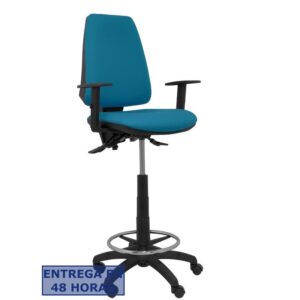 PIQUERAS Y CRESPO Taburete Elche S bali verde petroleo brazos regulables