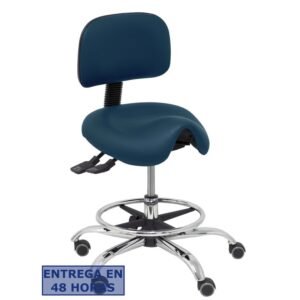 PIQUERAS Y CRESPO Taburete Zarza similpiel azul marino