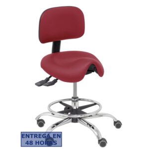 PIQUERAS Y CRESPO Taburete Zarza similpiel granate