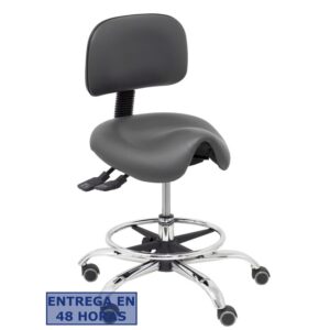 PIQUERAS Y CRESPO Taburete Zarza similpiel gris oscuro