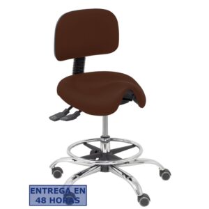 PIQUERAS Y CRESPO Taburete Zarza similpiel marron osucro