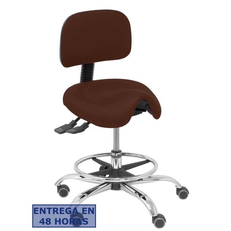 PIQUERAS Y CRESPO Taburete Zarza similpiel marron osucro PIQUERAS Y CRESPO Taburete Zarza similpiel marron osucro