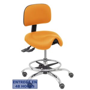 PIQUERAS Y CRESPO Taburete Zarza similpiel naranja