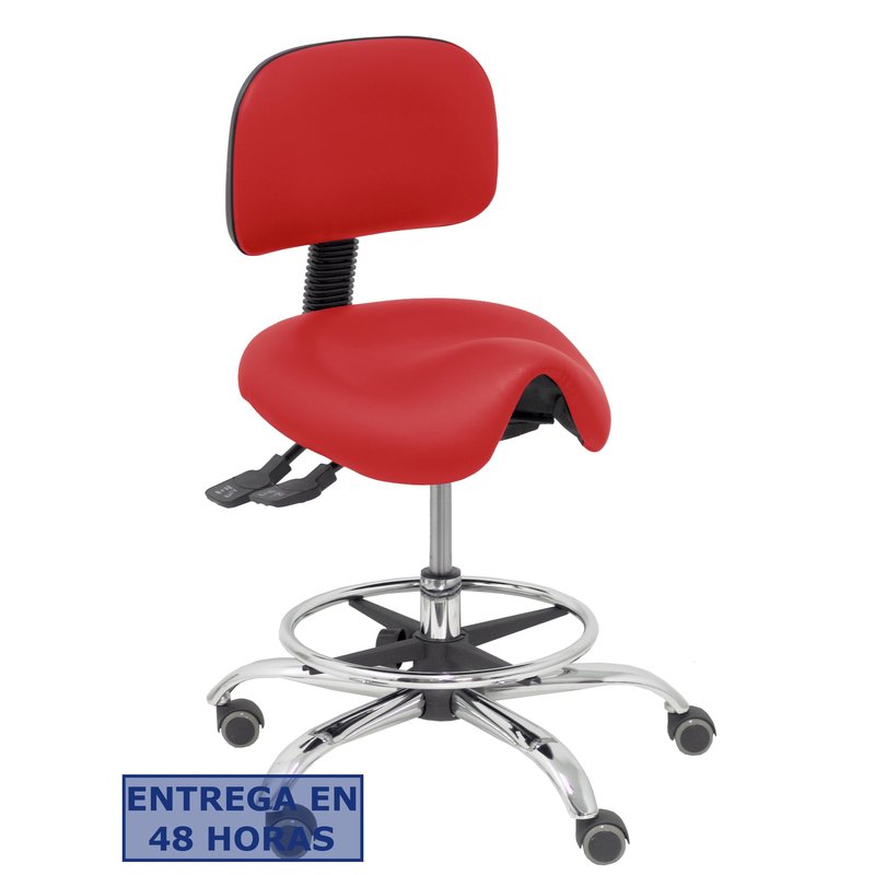 PIQUERAS Y CRESPO Taburete Zarza similpiel rojo PIQUERAS Y CRESPO Taburete Zarza similpiel rojo