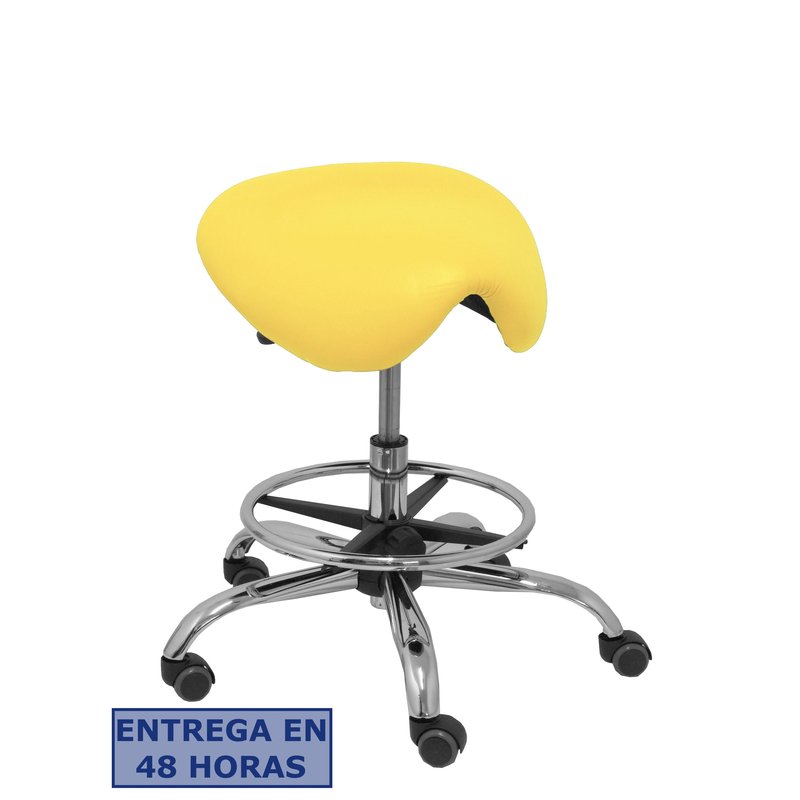 PIQUERAS Y CRESPO Taburete Zarza sin respaldo similpiel amarillo PIQUERAS Y CRESPO Taburete Zarza sin respaldo similpiel amarillo