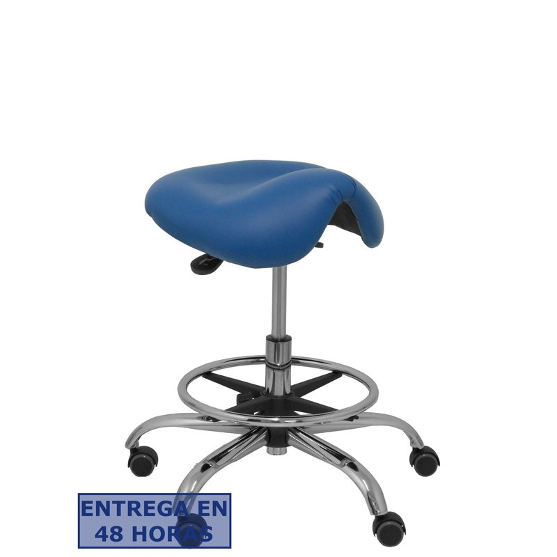 PIQUERAS Y CRESPO Taburete Zarza sin respaldo similpiel azul