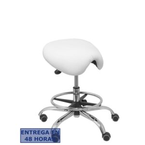 PIQUERAS Y CRESPO Taburete Zarza sin respaldo similpiel blanco