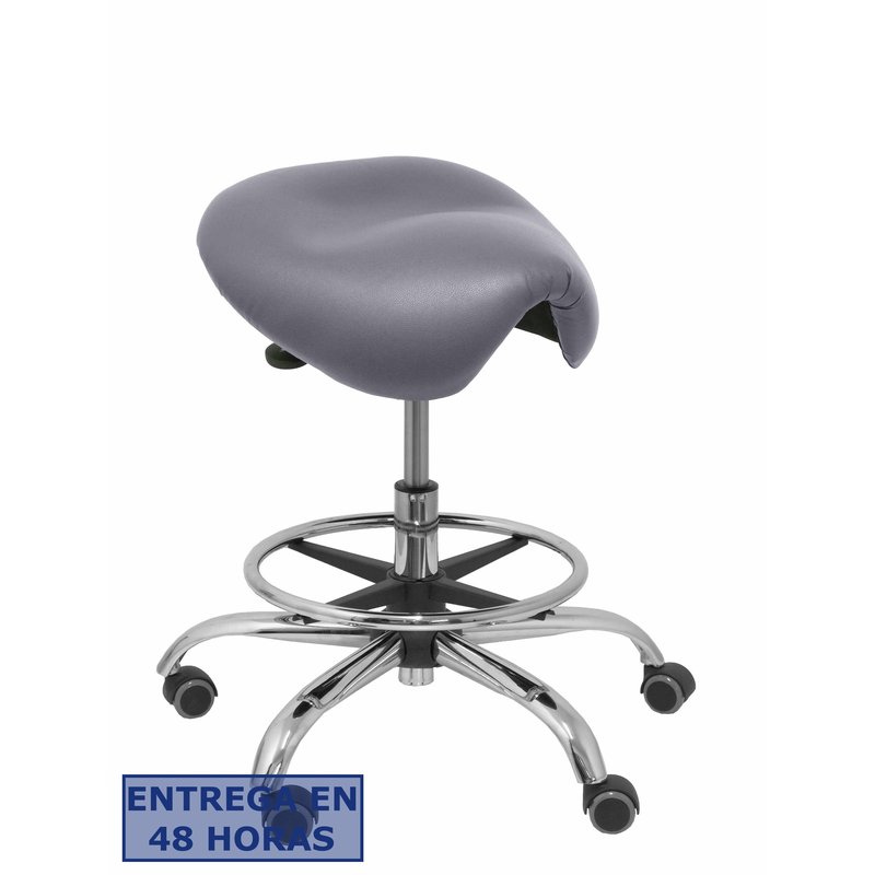 PIQUERAS Y CRESPO Taburete Zarza sin respaldo similpiel gris medio PIQUERAS Y CRESPO Taburete Zarza sin respaldo similpiel gris medio